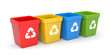 Colored recycling bins