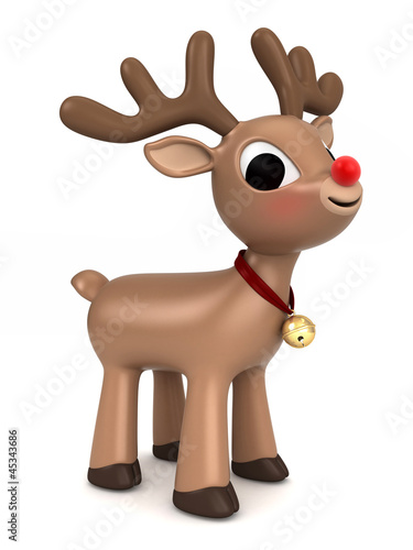 Illustration: 3d render of a christmas reindeer 3d render of a christmas reindeer