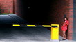 Video: young girl with a rose near the parking barrier young girl with a rose near the parking barrier