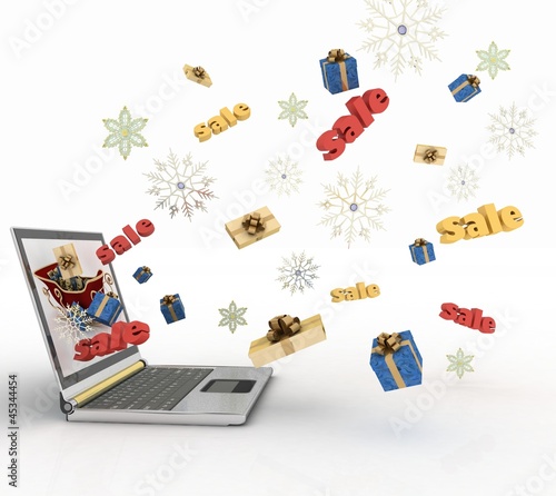 Illustration: Concept of Christmas online shopping. Concept of Christmas online shopping.