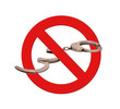 sign prohibiting handcuffs