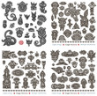 Set of black flower design