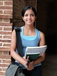 A portrait of an Indian / asian college student at campus.
