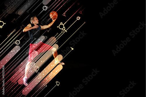 Photo: Basketball player with a ball Basketball player with a ball