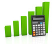 Calculator and green graph diagram