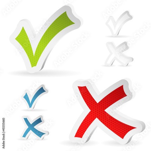 Vector: Check Marks Stickers Check Marks Stickers