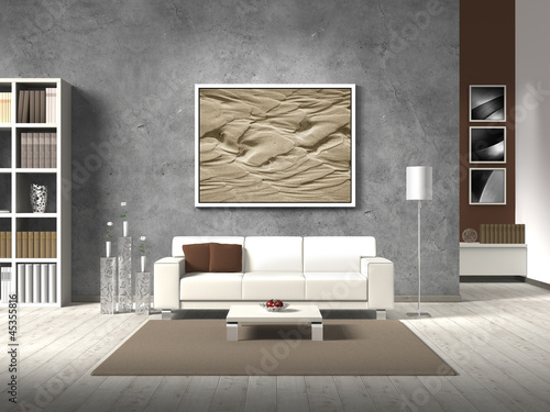 Illustration: modern living room in natural colors modern living room in natural colors