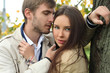 Portrait Of Romantic Couple In Park