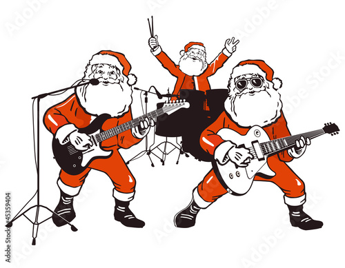 Vector: Weihnachtsmann Rockband Weihnachtsmann Rockband