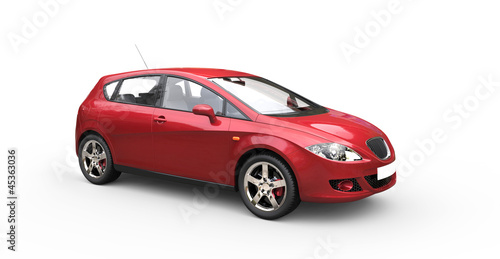 Illustration: Red Family Car Red Family Car