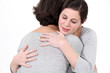 Two women hugging