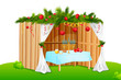 vector illustration of decorated sukkah for celebrating Sukkot