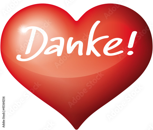 Vector: Herz mit Danke-Schrift Herz mit Danke-Schrift