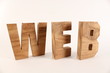 WEB text animation with wooden letters version 2