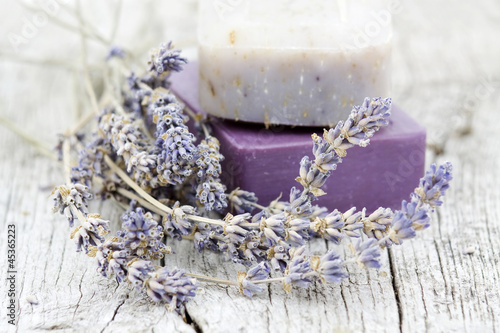 Photo: natural soap with dried lavender natural soap with dried lavender