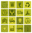 Set of 16 green icons