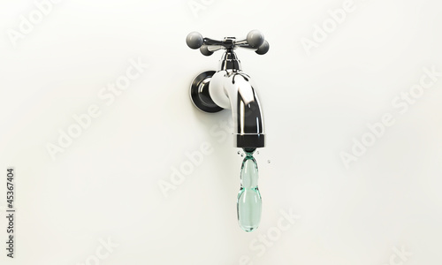 Illustration: tap water drop tap water drop
