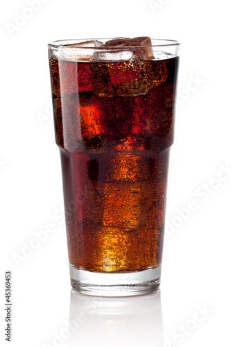 Photo: Cola glass with ice cubes Cola glass with ice cubes