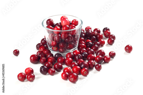 Photo: Fresh cranberries Isolated on white Fresh cranberries Isolated on white