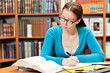 Photo: girl studying in library girl studying in library