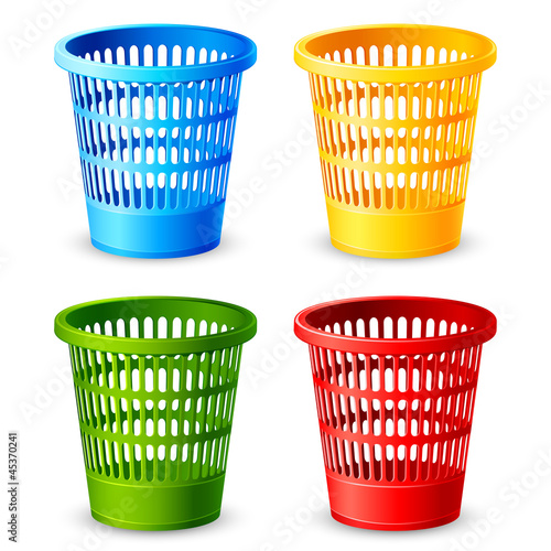 Vector: vector illustration of colorful dustbin against white vector illustration of colorful dustbin against white