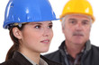 Young woman construction worker
