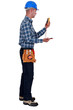 Tradesman holding a multimeter