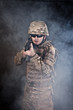 Modern soldier with rifle