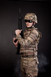 Modern soldier with rifle