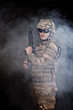 Modern soldier with rifle