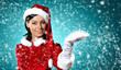 Portrait of girl wearing santa claus clothes