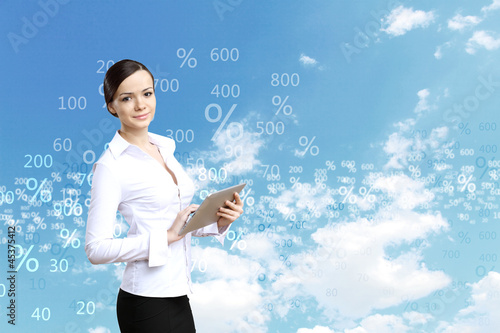 Photo: Business person and finance related background Business person and finance related background