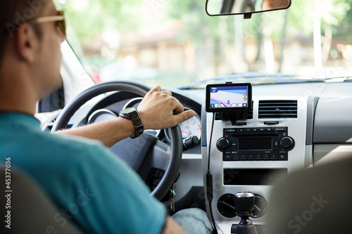 Photo: GPS navigation in car GPS navigation in car