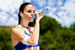 woman drinking water