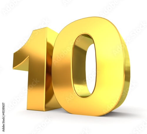 Illustration: 3d golden number collection - 10 3d golden number collection - 10