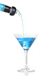 Tasty blue cocktail isolated on white