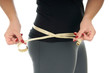 Woman measuring her waist