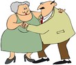 Old couple dancing
