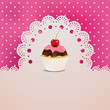 Cupcake with pink creme