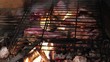 Delicious roasted meats on the barbecue