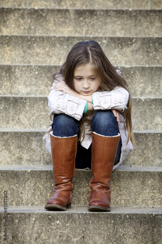 Photo: Little pensive girl Little pensive girl