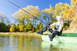 fishing woman sitting on boat