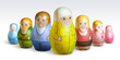 Vector illustration depicting a family of dolls matrioshka