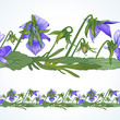 Vector seamless decorative border of the wild pansy