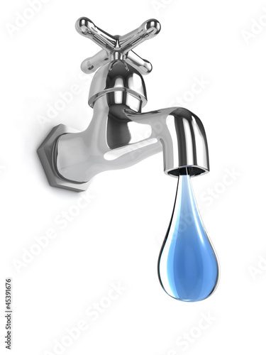 Illustration: 3d Tap with giant drip 3d Tap with giant drip