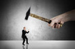 Businessman fighting - major business challenge concept
