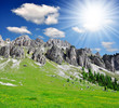 Dolomite peaks, Rosengarten,Val di Fassa, Italy Alps