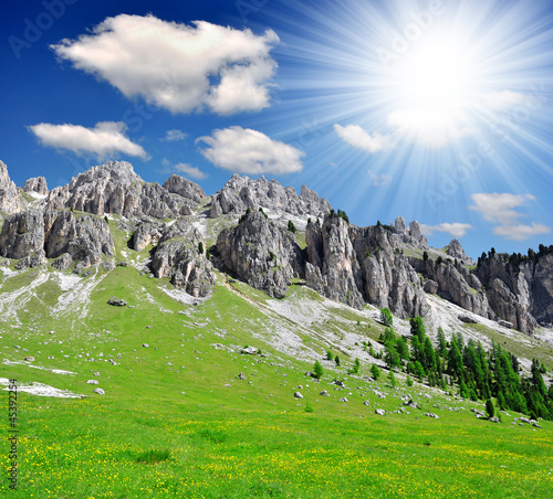 Photo: Dolomite peaks, Rosengarten,Val di Fassa, Italy Alps Dolomite peaks, Rosengarten,Val di Fassa, Italy Alps