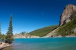 Canoes on amazing Moraine Lake