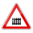 Warnschild RAL 3001 signalrot - beschrankter Bahnübergang